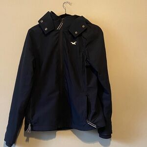 Hollister Navy Ski Jacket with Hood